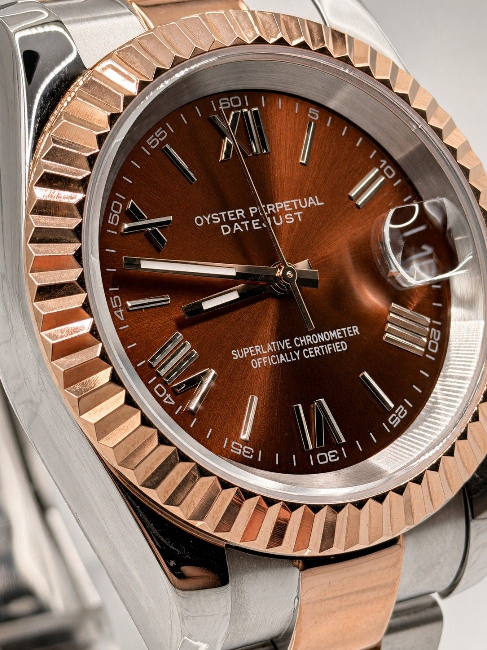 Datejust Silver Bronze Roman