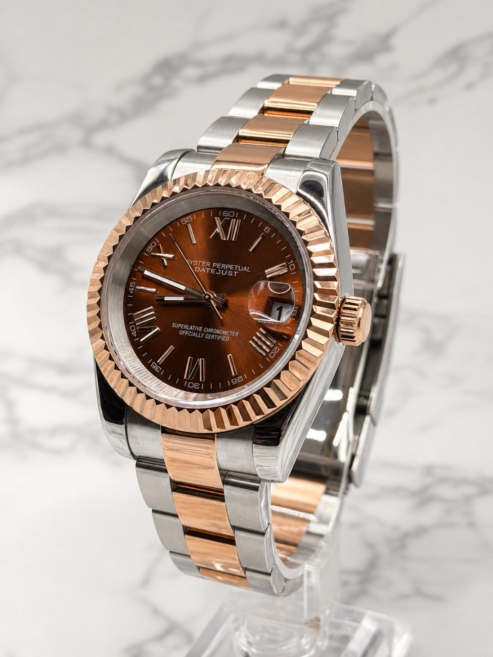 Datejust Silver Bronze Roman