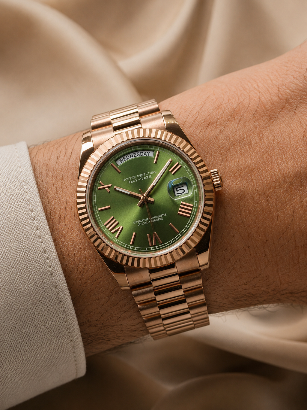 Datejust Daydate Rose Gold Green
